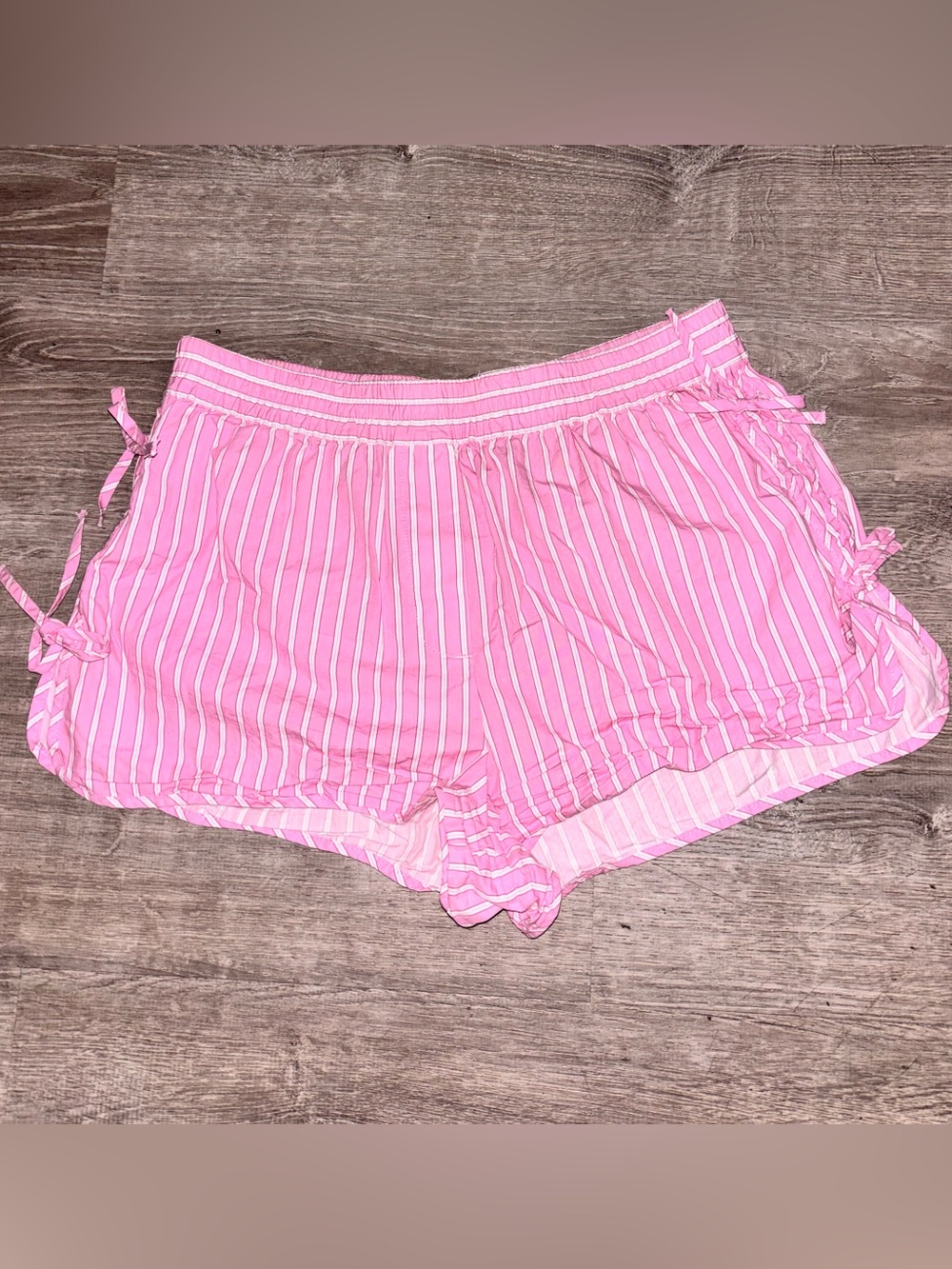 Zara Pink Striped Women's Side-Tie Shorts